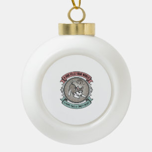 Husky-Welpen-Shirt Vintage-Gravur Kinder bester Fr Keramik Kugel-Ornament