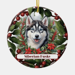 Husky Welppy Holiday Custom Christmas Keramik Ornament