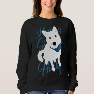 Husky White Bi Mit Augen Snow Dog Sweatshirt