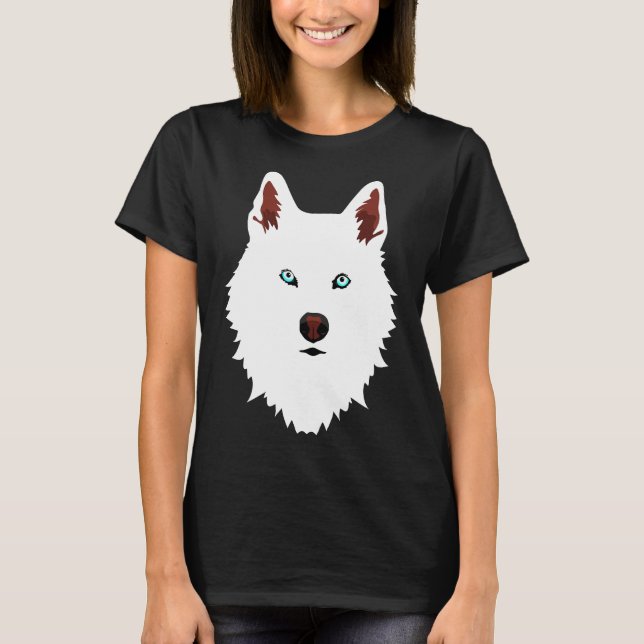 Husky White Snow Dog T-Shirt (Vorderseite)