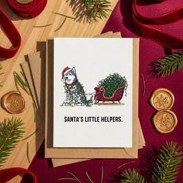 Husky Winter Sleigh Team Cute Christmas Dog  Feiertagskarte