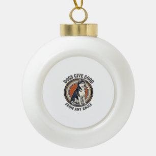 Husky Wordplay Tee Vintage Gravur Hunde Zitat Des Keramik Kugel-Ornament