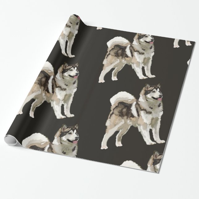 Husky Wrapping Paper Geschenkpapier (Ungerollt)