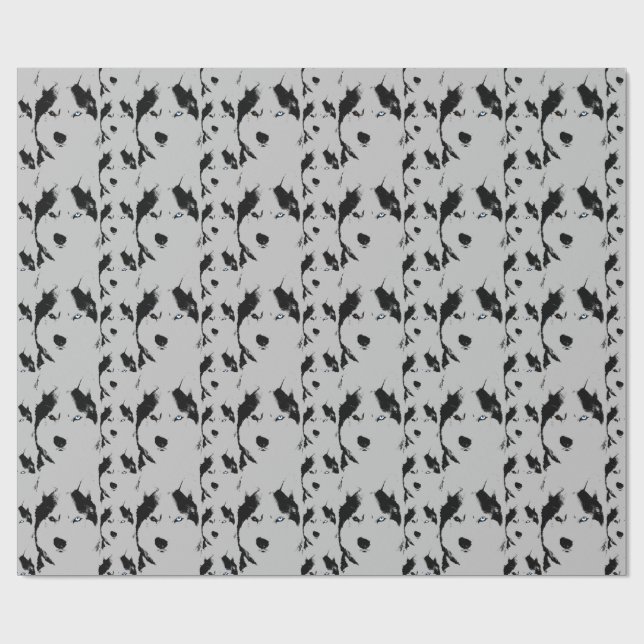 Husky Wrapping Paper Husky Schlittenhunde Papier Geschenkpapier (Flach)