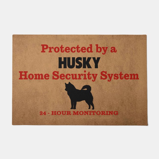 Husky Zuhause Security 24 Stunden Monitoring Dog L Fußmatte (Vorderseite)