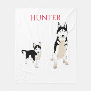 Huskyhunde tüpfen. fleecedecke