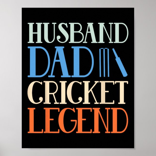 Husnd Dad Cricket Legend - Funny Cricket Player Co Poster (Vorne)