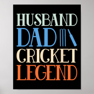 Husnd Dad Cricket-Legende - Lustiger Cricket-Spiel Poster