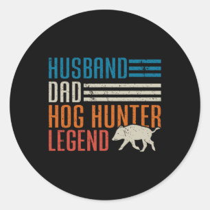 Husnd Vater Hog Hunter Legend Vatertag Witzhaken Runder Aufkleber