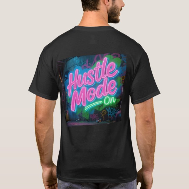 Hustelmodus auf Neon Graffiti-T - Shirt | Urban Mo (Rückseite)