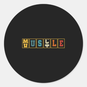 Hustelmuskel Odometer Weightlift GYM Motivatio Runder Aufkleber