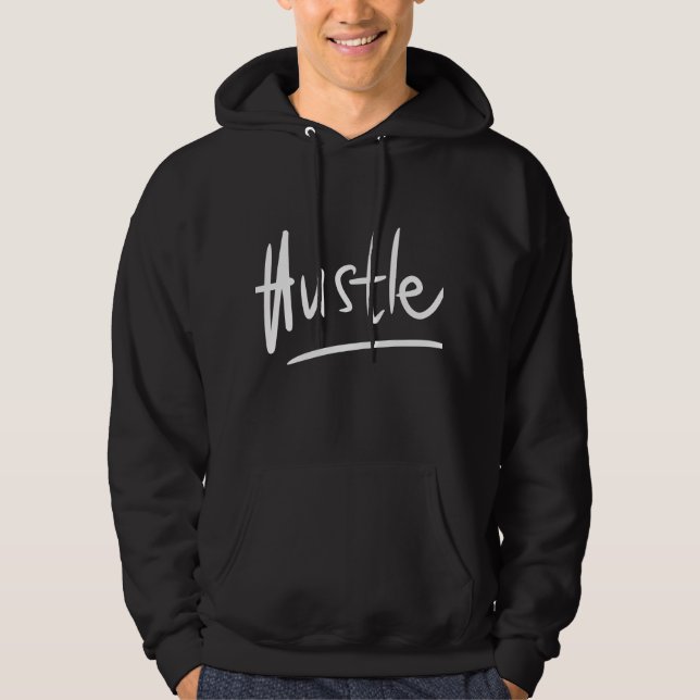 Hustelweiße Typografie Hoodie (Vorderseite)