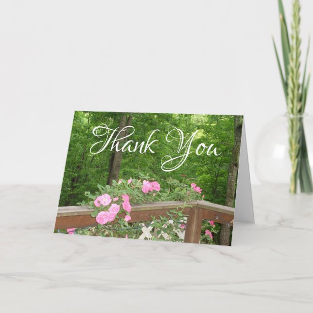 Husten rosa Rosen Danke Karte (Vorderseite)