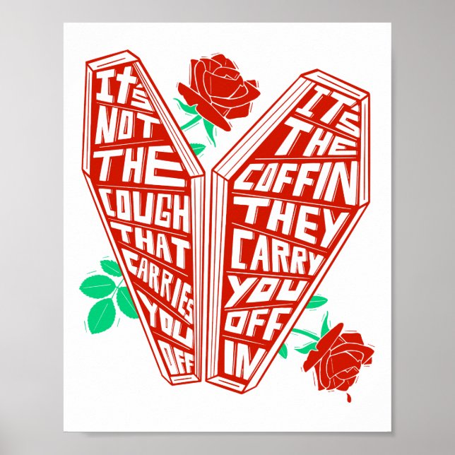 Husten Rose Farbe Kunst Poster (Vorne)