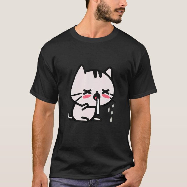 Hustender süßer Kater T-Shirt (Vorderseite)