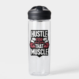 Hustet für diesen Muskel - Funny Gym Motivation Trinkflasche