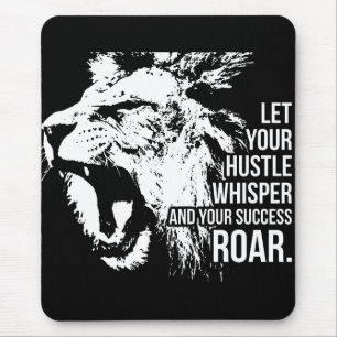 Hustle and Success - Work Hard - Lion Motivierend Mousepad