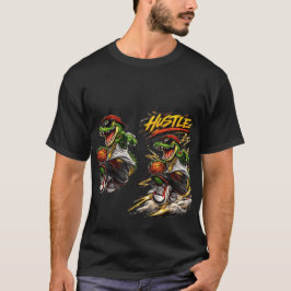 Hustle Basketball Dinosaur Grafik T-Shirt für Männ