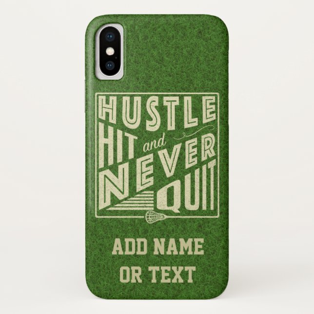 Hustle Hit und nie beenden Lacrosse Case-Mate iPhone Hülle (Rückseite)