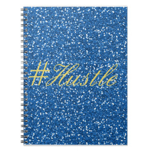 Hustle Imitate Blue Glitzer Design Notizblock
