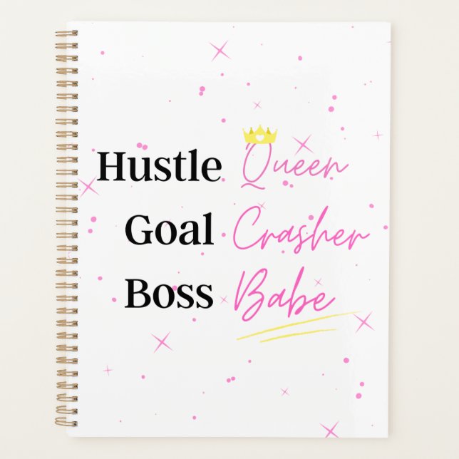 "Hustle Queen" Hard Cover Planner Planer (Vorderseite)