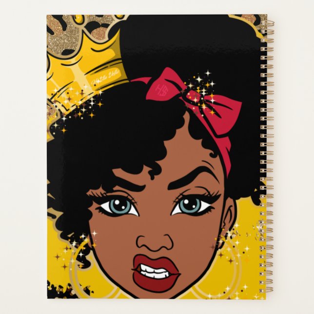 Hustle Skills Geburtstag Gegenwart Sista Königin M Planer (Rückseite)