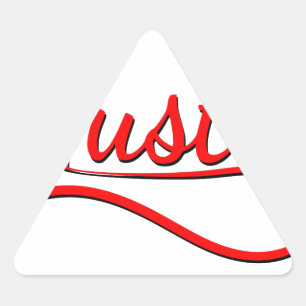 Hustle Typografy Art Dreieckiger Aufkleber