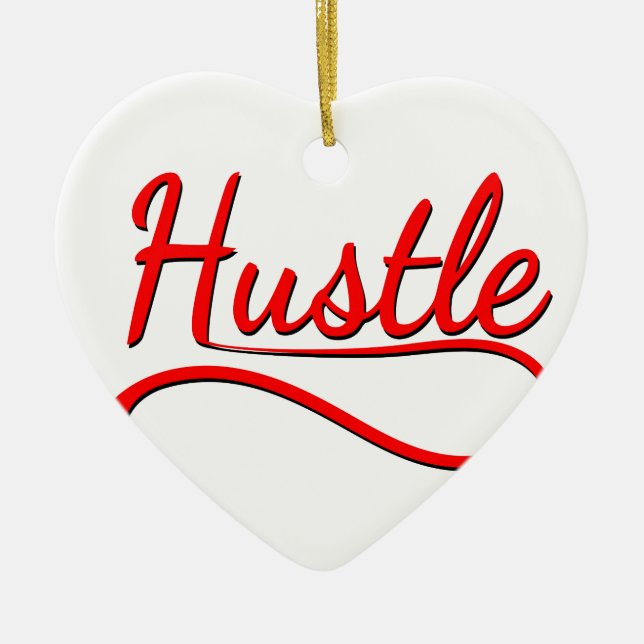Hustle Typografy Art Keramik Ornament (Vorne)