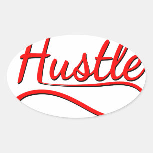 Hustle Typografy Art Ovaler Aufkleber