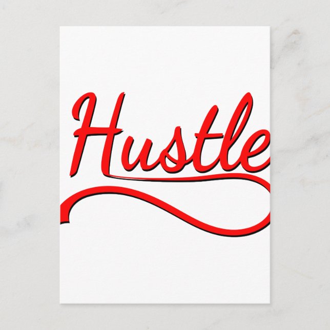 Hustle Typografy Art Postkarte (Vorderseite)