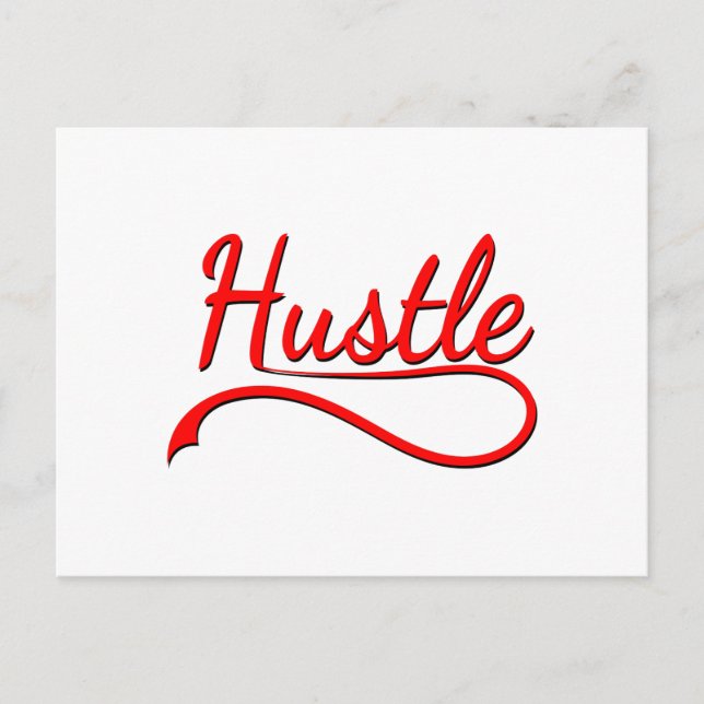 Hustle Typografy Art Postkarte (Vorderseite)