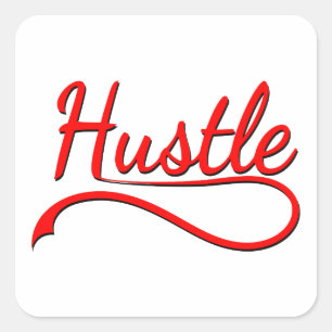 Hustle Typografy Art Quadratischer Aufkleber
