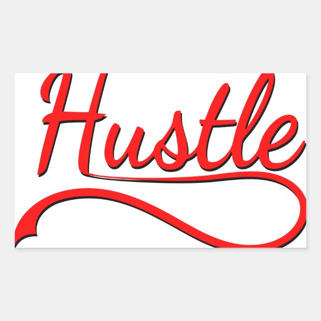 Hustle Typografy Art Rechteckiger Aufkleber (Vorderseite)