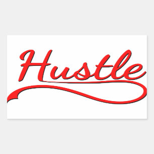 Hustle Typografy Art Rechteckiger Aufkleber