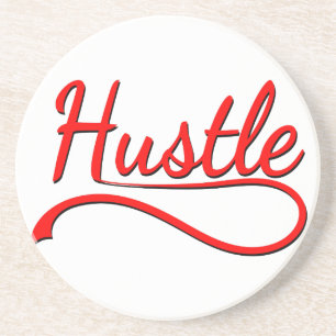 Hustle Typografy Art Sandstein Untersetzer