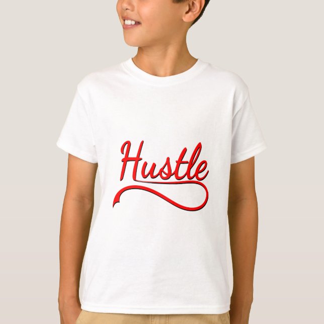 Hustle Typografy Art T-Shirt (Vorderseite)