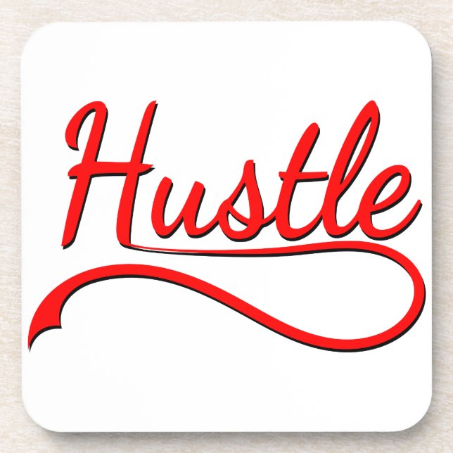 Hustle Typografy Art Untersetzer (Vorderseite)