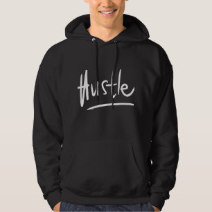 Hustle White Typografie Hoodie