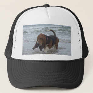 Hut Basset Hound am Meer Truckerkappe