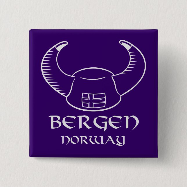 Hut Bergens Norwegen Viking Button (Vorderseite)
