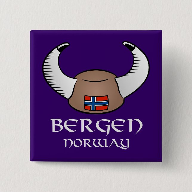 Hut Bergens Norwegen Viking Button (Vorderseite)