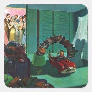 Hut-Brücke Quadratischer Aufkleber