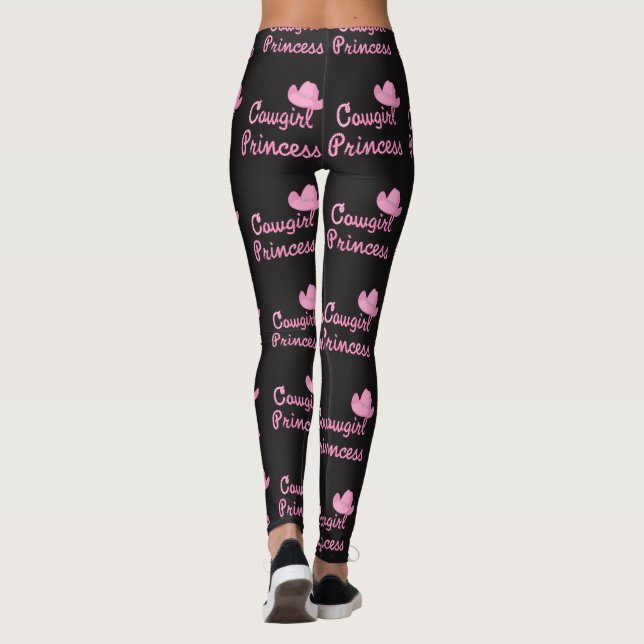 Hut Cowgirl-Prinzessin-Rope Text With Pink Leggings (Rückseite)