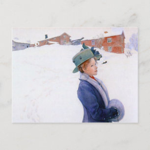 Hut-Feiertags-Winter Carl Larssons Lisbeth neuer Feiertagspostkarte