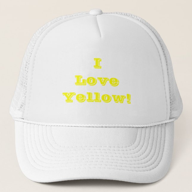 Hut I Liebe Yellow Truckerkappe (Vorderseite)
