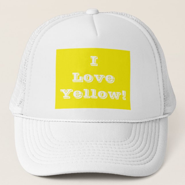 Hut I Liebe Yellow Truckerkappe (Vorderseite)