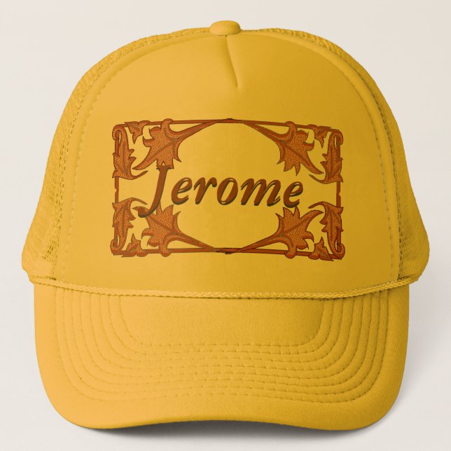 Hut - Leafe Rahmen mit Namen Truckerkappe (Vorderseite)