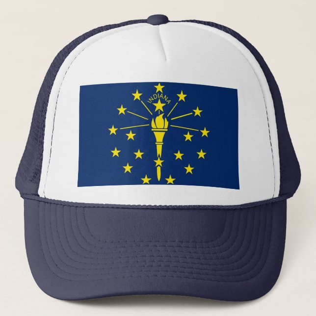 Hut mit Flagge von Indiana Staat - USA Truckerkappe (Vorderseite)
