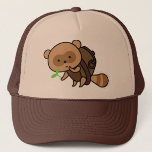 Hut - Teekessel Tanuki mit Blätter Truckerkappe