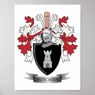 Hutchins-Familienwappen-Wappen Poster